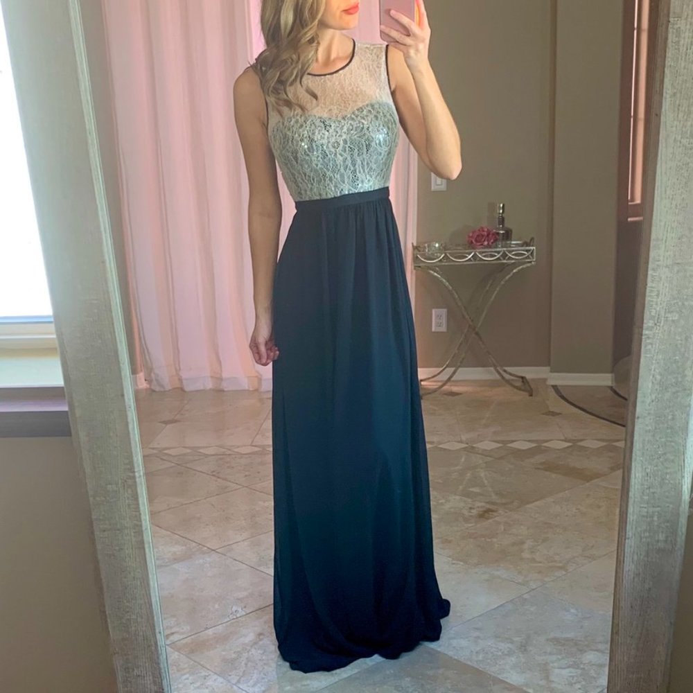 New Erin Fetherston Lace Overlay Chiffon Gown 2